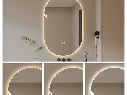 Smart Wall Mounted LED Touch Screen Mirror With Anti-Fog Function And Adjustable Lighting