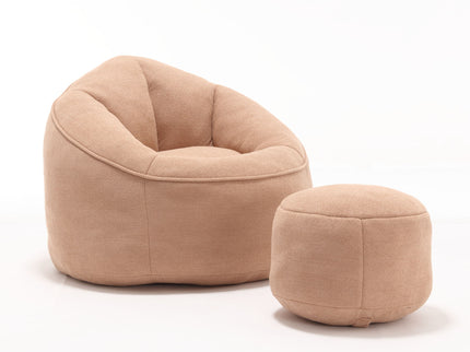 Bedding Bean Bag Sofa Chair High Pressure Foam With Footrest