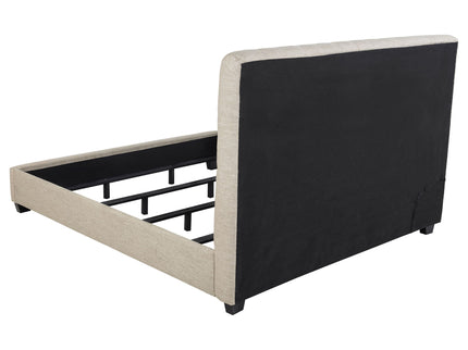 Copper - Eastern King Panel Bed With Tufted Design - Oatmeal