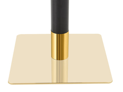 Square Dining Table & Pedestal For Kitchen - Black / Gold / White