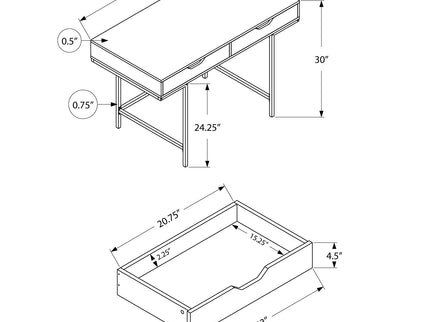 Computer Desk For Home Office, Storage Drawers, Marble Look Contemporary & Modern