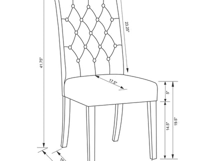 Tufted Back Parson Chairs (Set of 2) - Beige
