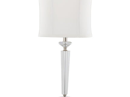 Diamond - Torch Contemporary Crystal Table Lamp (Set of 2) - Clear / Off White / Polished Nickel