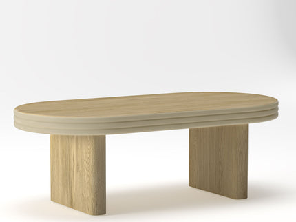 Oval Fluted Coffee Table - Natural