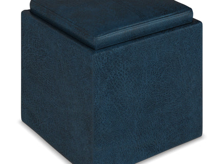 Rockwood - Upholstered Cube Storage Ottoman With Tray