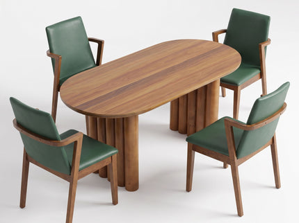 5 Piece Indoor Dining Set With Oval Table And Chairs