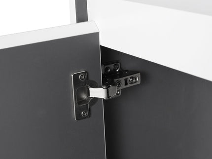 Wall Mounted Bathroom Vanity With Resin Sink And 2 Side Cabinet, 3 Soft Close Drawer - Brown Ebony