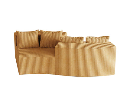 Curved Sectional Sofa With 4 Pillows, Modular Semi Circular Design