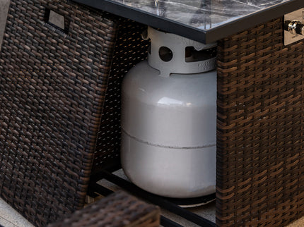 Outdoor Fire Pit Table, Propane Fire Table With - Espresso