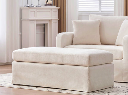 Accent Chair With Ottoman, Includes 2 Bolster Pillows