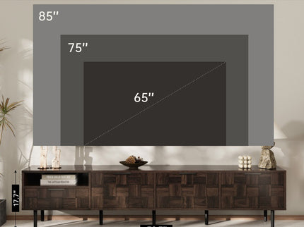 78" TV Stand With Storage Cabinets For Living Room - Walnut