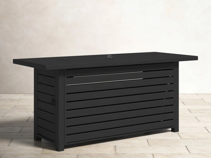 Propane / Gas Outdoor Fire Pit Table With Lid Durable Construction - Black