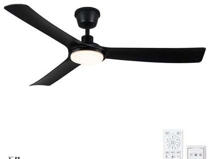 All Weather Outdoor Waterproof Ceiling Fan With Light And Quiet Motor For Patio Porch - Black