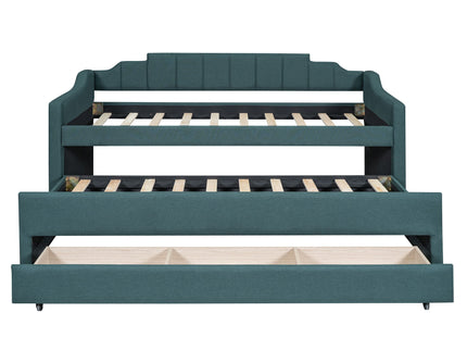 Upholstered Simple Design Daybed With Trundle And 3 Drawers