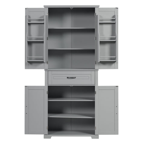 Bathroom Storage Cabinet With Doors And Drawer, Adjustable Shelf