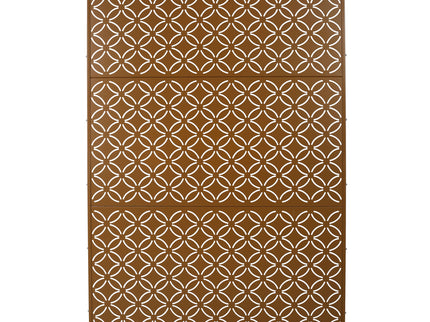 Freestanding Decorative Privacy Screen For Deck Balcony Patio, Metal Privacy - Brown