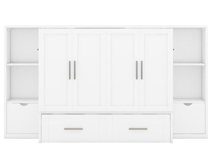 Murphy Bed With Shelves, Drawers And USB Ports