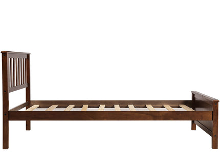 Platform Bed With Headboard, Footboard And Wood Slat Support