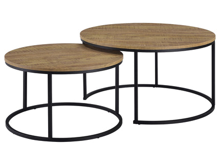 Arrize - 2 Piece Round Nesting Coffee Table Set - Mango Color