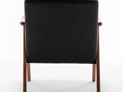 Mid Century Modern Accent Chair With Solid Wood Frame And Extra Thick Backrest