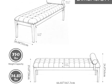 Upholstered End Of Bed Bench With Headrest