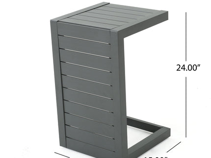 Aluminum Outdoor C - Shaped Side Table For Patio