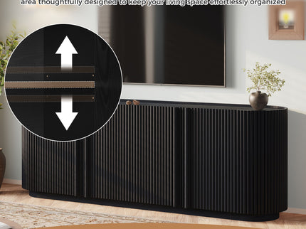 TV Stand With Fluted Tambour Style Door