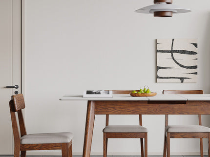 Round Corner Diagonal Leg Telescopic Table For 6 - 8 People To Meet Dining Table