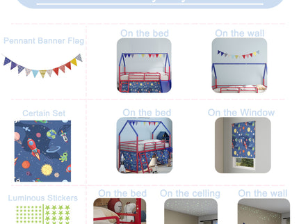 Jack - House Loft Bed With Slide And Curtain Set