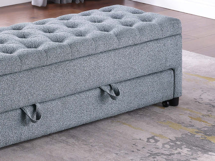 Storage Ottoman With Tufted Seat And Underseat Drawer