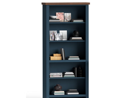 5 Shelf Bookcase - Blue Denim / Whiskey