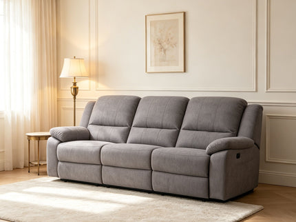 Modern 3 Seat Manual Reclining Sofa With Deep Recline