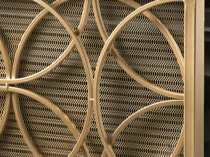 Thayer - Single Panel Iron Fireplace Screen With Geometric Design