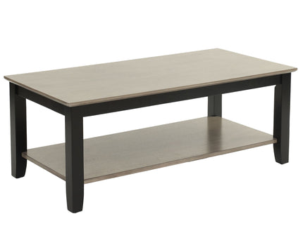 3 Piece Table Set With Open Shelf Storage, Includes Coffee, End & Console Table - Black / Black / Gray / Gray