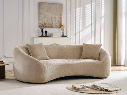 Curved 3 Seater Sofa, Long Living Room Couch