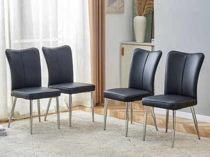 Modern Minimalist Dining Chairs With Metal Legs