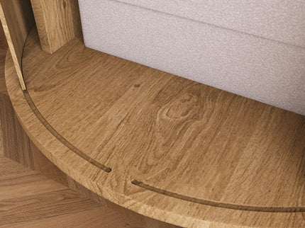 Cylinder Nightstand With Charging Station & Sliding Door