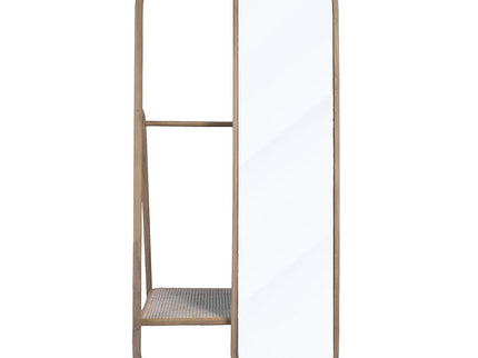 Clothes Hanger With Mirror, Large - Brown