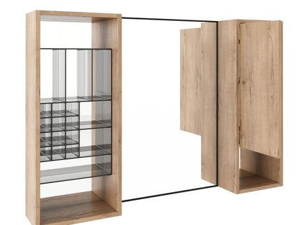 41.3" Wall Mounted Cabinet With Storage, Medicine Cabinet With Door And Adjustable Shelves - Imitative Oak