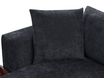 Modern L Shaped Sectional Sofa With Upholstery And Wooden Storage