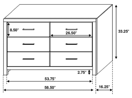 Geary - 4 Piece Queen Slatted Headboard Panel Bedroom Set - Oak