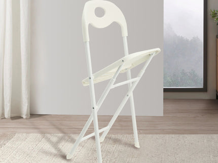 Folding Chairs, Stackable & Waterproof (Set of 4) - White