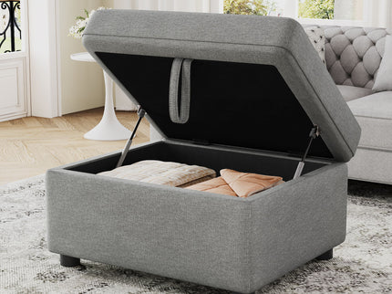 Movable Storage Ottoman Footrest For Living Room