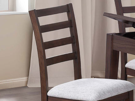6 Piece Dining Set Table With Storage Ladder Back Chairs And Bench - Walnut