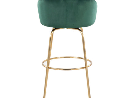 Claire - Contemporary / Glam Fixed Height Bar Stool (Set of 2) Round Footrest (Set of 2)