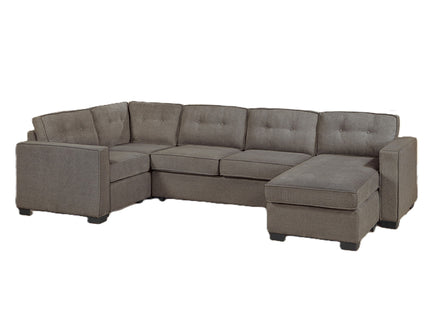 Reversible Chaise U - Sectional Couch, Living Room 3 Piece Set