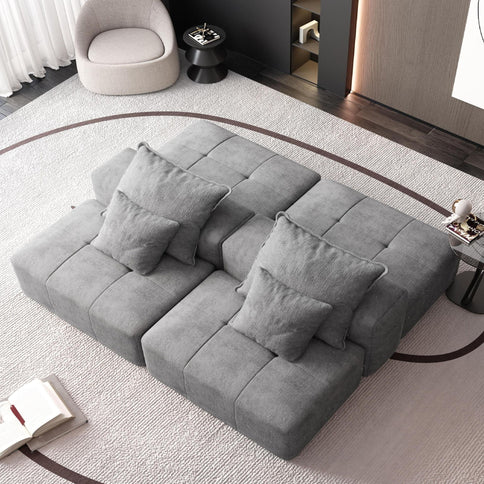 Modern Oversized Diy Combination Modular Sectional Sofa With Pillows