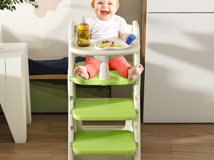 Multifunctional Growing Up Dining Chair With Adjustable Height And 5 Point Seat Belts
