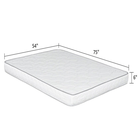 Reversible 6" Full Size Mattress In A Box Pressure Relief And Cooling Technology - White