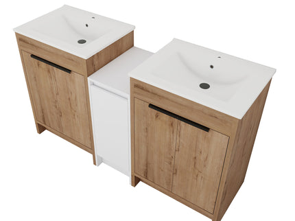 Freestanding Bathroom Vanity & Sink, Storage Cabinets, Soft Closing Doors